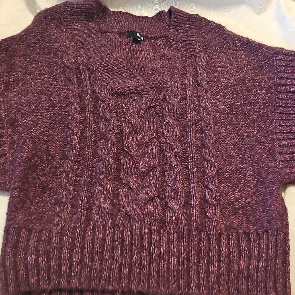 a.n.a Women's V-Neck Sweater in Rich Purple